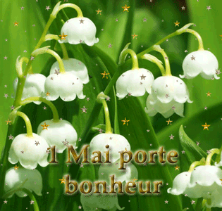 Gif animé 1 mai porte bonheur muguet